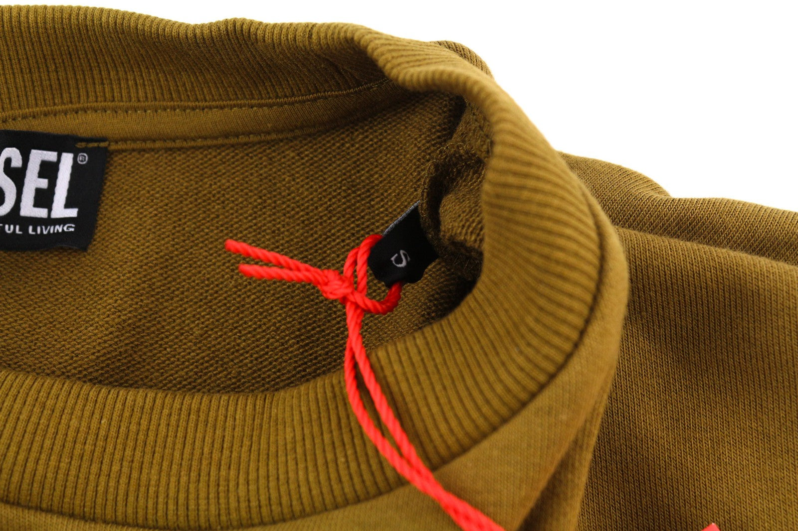 DIESEL S-Ginn-K27 vyriškas džemperis, rudas, su apvalia kaklu, S dydžio, RRP 125 € 