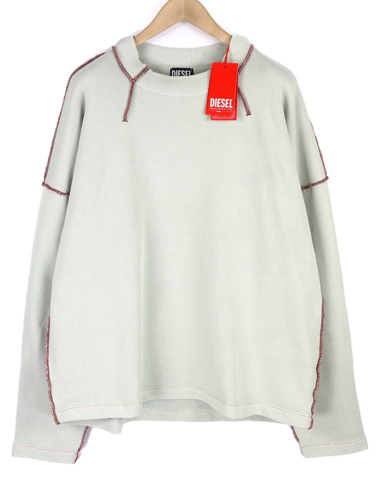 DIESEL S-Molock vyriškas džemperis L dydžio, šviesiai pilkas, megztinis su dideliu dydžiais, rekomenduojama kaina – 195 € 