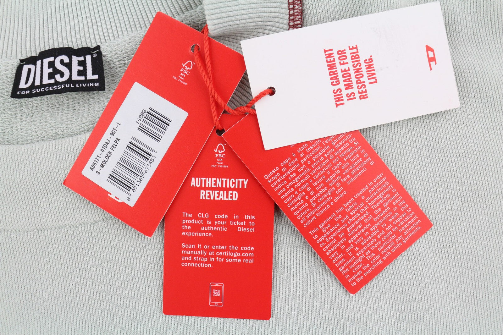 DIESEL S-Molock vyriškas džemperis L dydžio, šviesiai pilkas, megztinis su dideliu dydžiais, rekomenduojama kaina – 195 € 