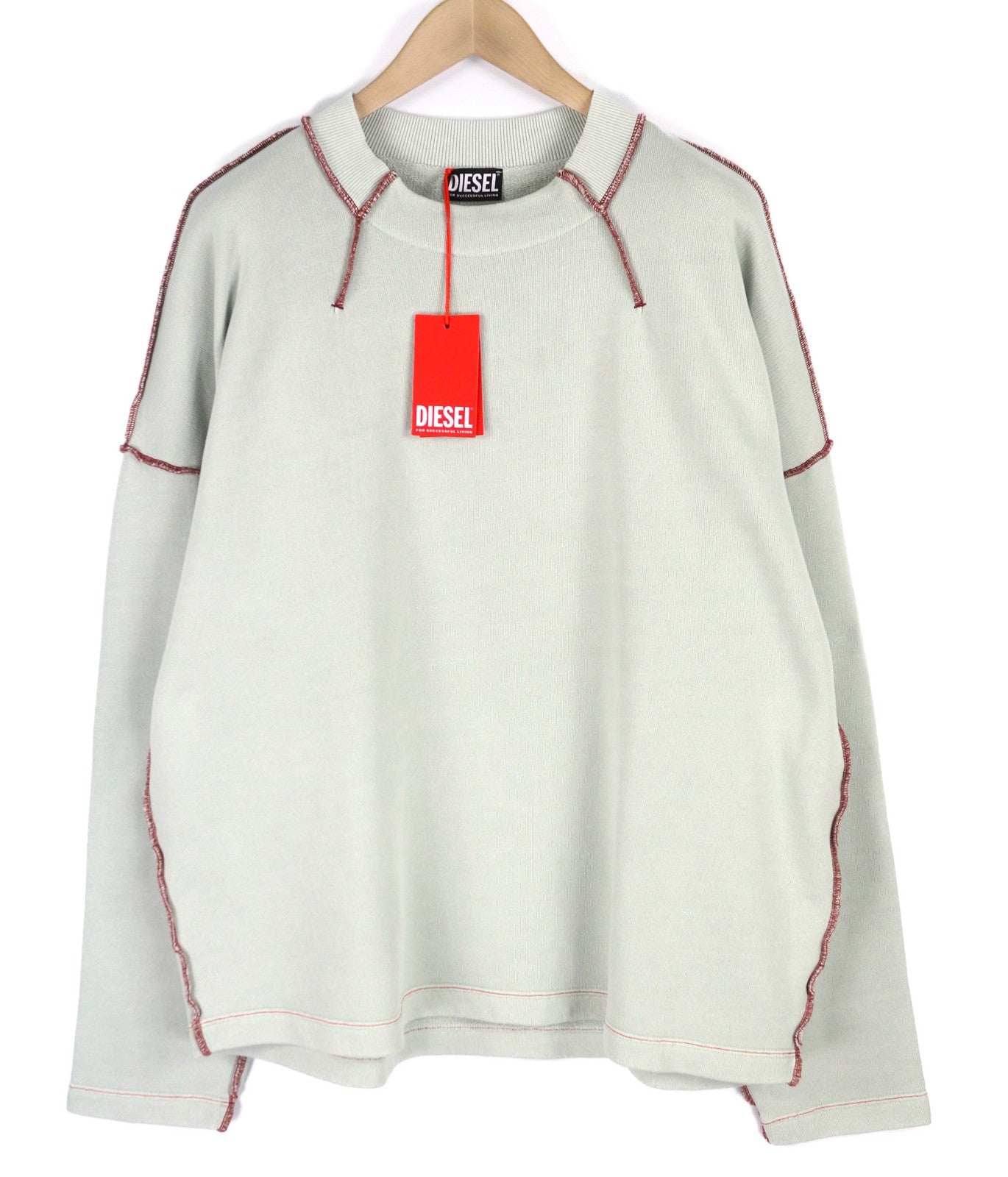 DIESEL S-Molock vyriškas džemperis L dydžio, šviesiai pilkas, megztinis su dideliu dydžiais, rekomenduojama kaina – 195 € 