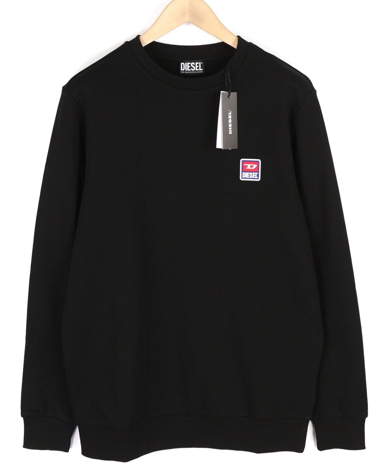 DIESEL S-Gir-Div-P vyriškas džemperis su apvalia apykakle, juodas, RRP 100 € 