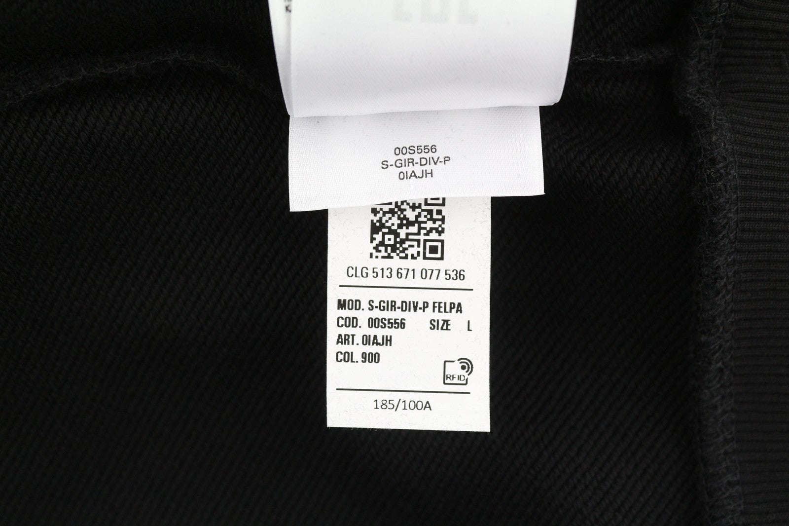 DIESEL S-Gir-Div-P vyriškas džemperis su apvalia apykakle, juodas, RRP 100 € 