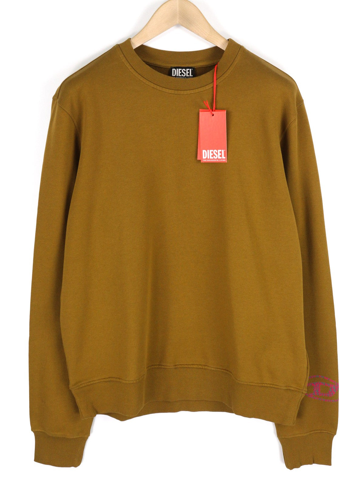 DIESEL S-Ginn-D-Mon vyriškas džemperis XL dydžio, rudas, su apvalia apykakle. RMK 175 €. 