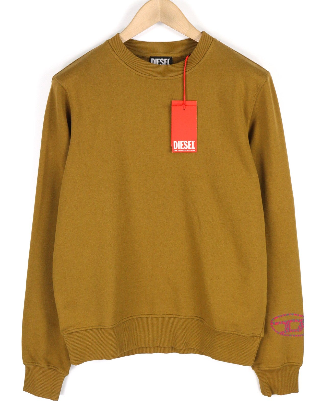 DIESEL S-Ginn-D-Mon vyriškas džemperis su vidutinio rudumo apvalia apykakle, RRP 175 € 