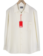 DIESEL S-Wooly vyriški marškinėliai L dydžio, rekomenduojama kaina 195 €, vilnoniai marškinėliai su sagomis užsegamomis kišenėmis, šviesiai rudi. 