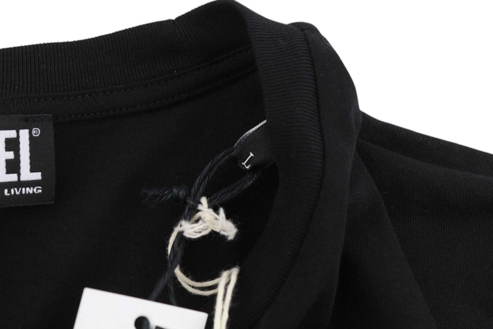 DIESEL T-Diegos-LS-K27 vyriški marškinėliai su juodu megztiniu apvalia apykakle, L dydžio 