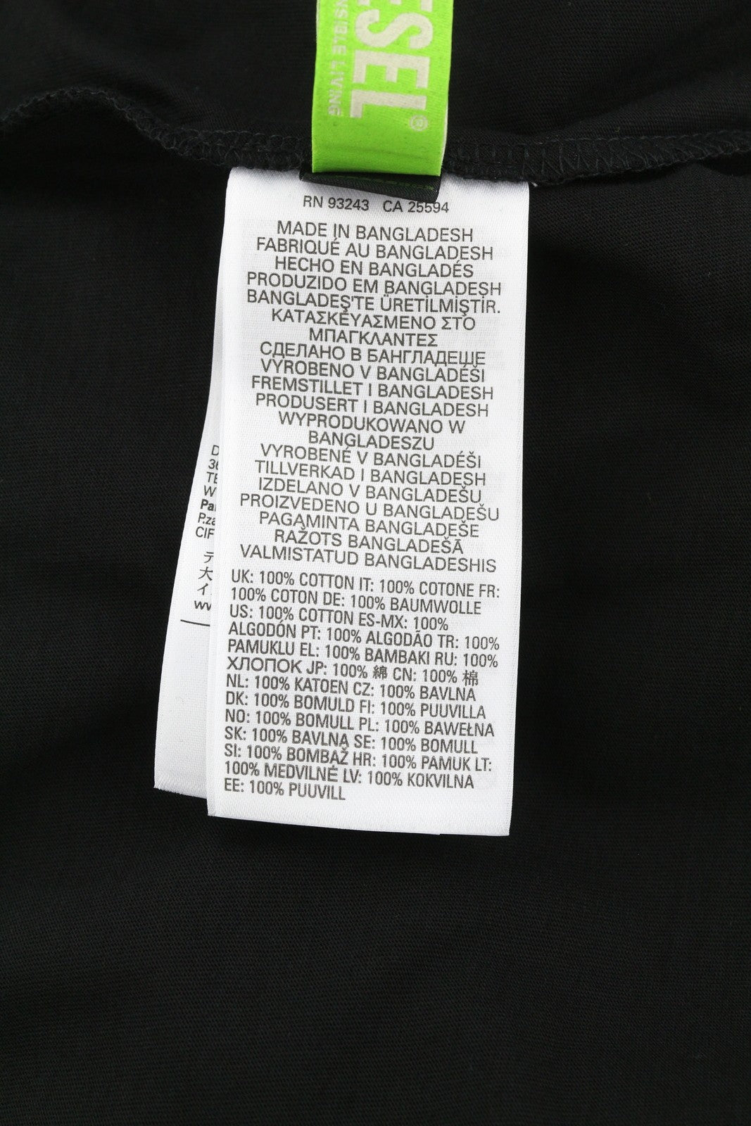 DIESEL T-Diegos-LS-K27 vyriški marškinėliai su XL dydžio juodais megztiniais ir apvalia apykakle 