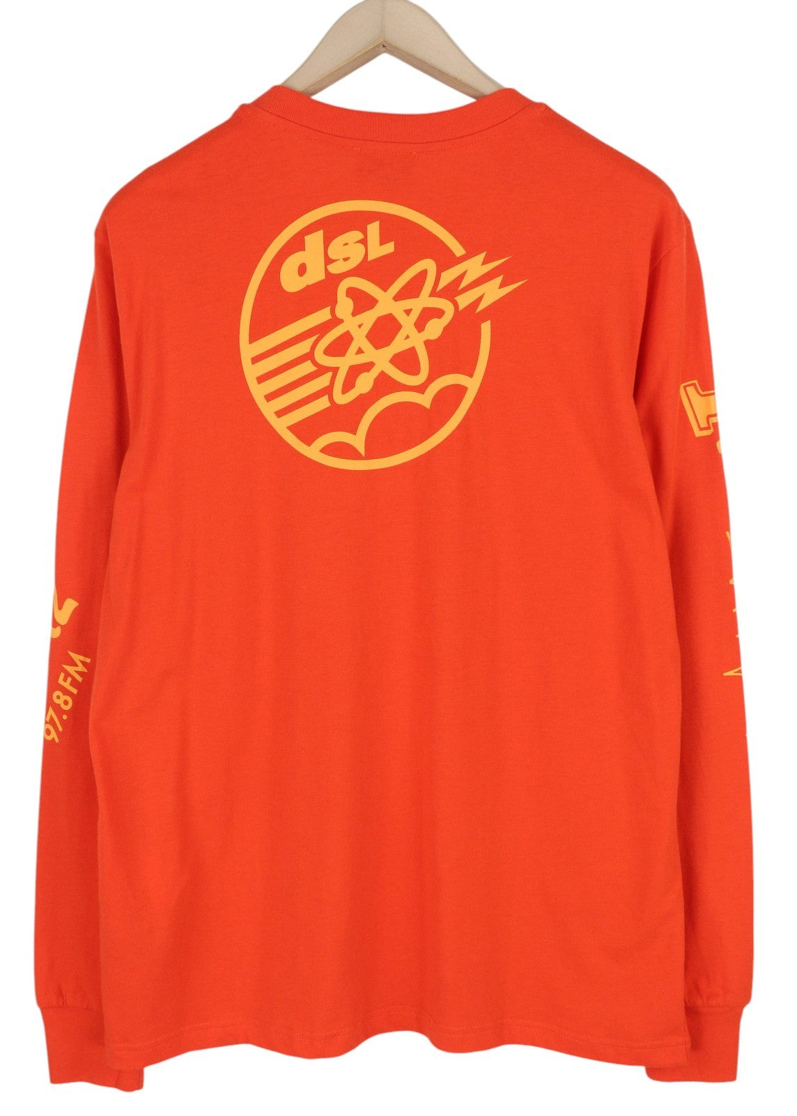 DIESEL T-Just-LS-E6 vyriški marškinėliai L dydžio oranžiniai su megztiniu ilgomis rankovėmis apvalia apykakle 