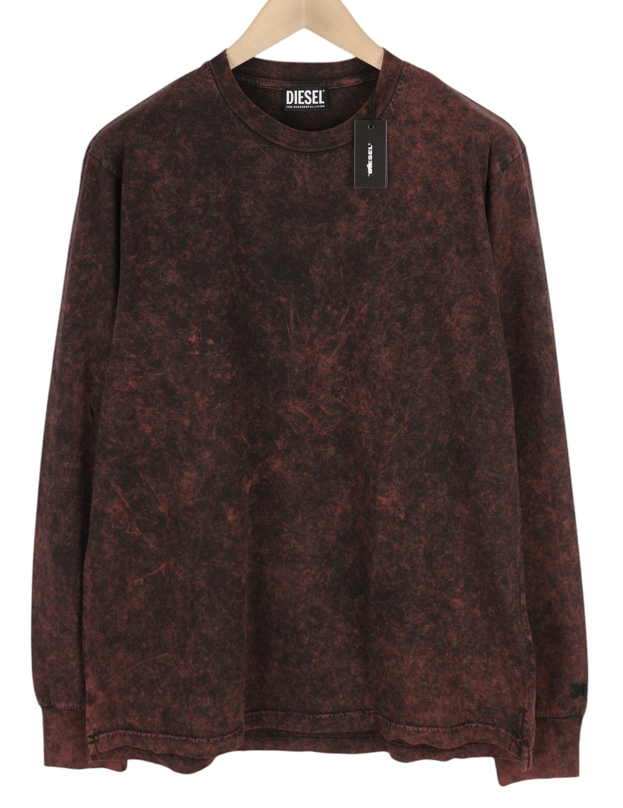 DIESEL T-Glyn vyriški marškinėliai ilgomis rankovėmis, rūgštimi skalbto efekto apvalia kaklo iškirpte, RRP 12 € 