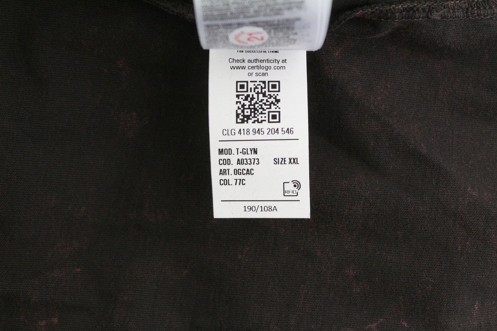 DIESEL T-Glyn vyriški marškinėliai ilgomis rankovėmis, rūgštimi skalbto efekto apvalia kaklo iškirpte, RRP 12 € 