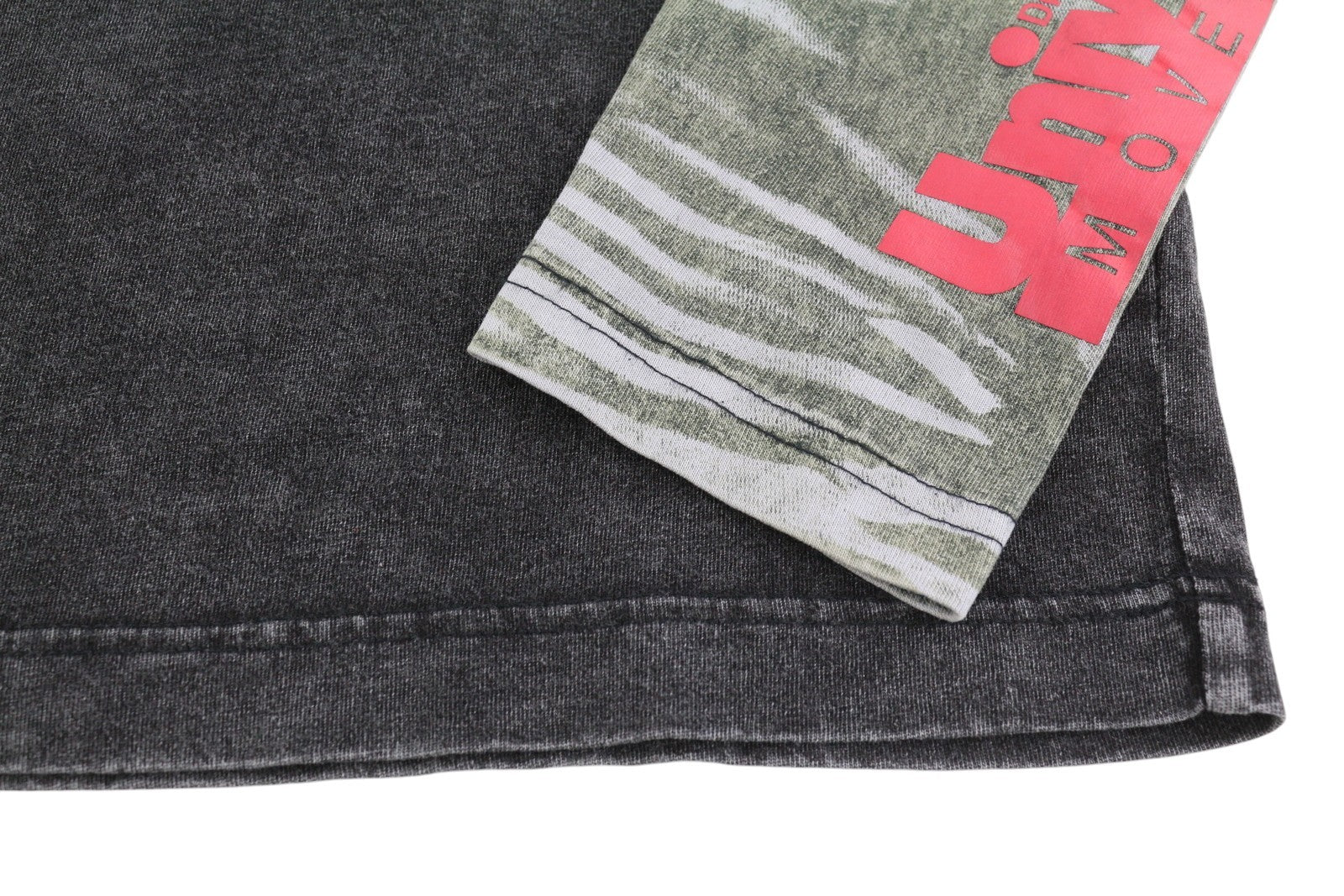 DIESEL T-Schul vyriški marškinėliai L dydžio, juodi, skalbto efekto, megzti ilgomis rankovėmis 