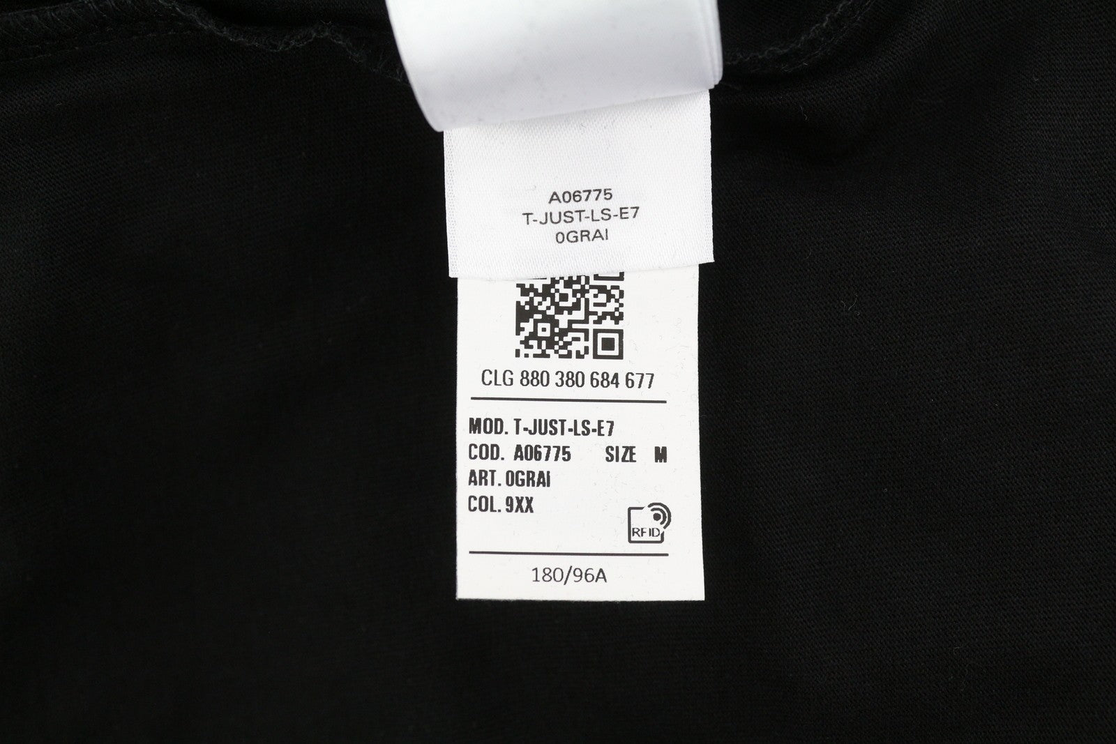 DIESEL T-Just-LS-E7 vyriški marškinėliai M, juodi, ilgomis rankovėmis, apvalios iškirptės raštu, trikotažiniai 