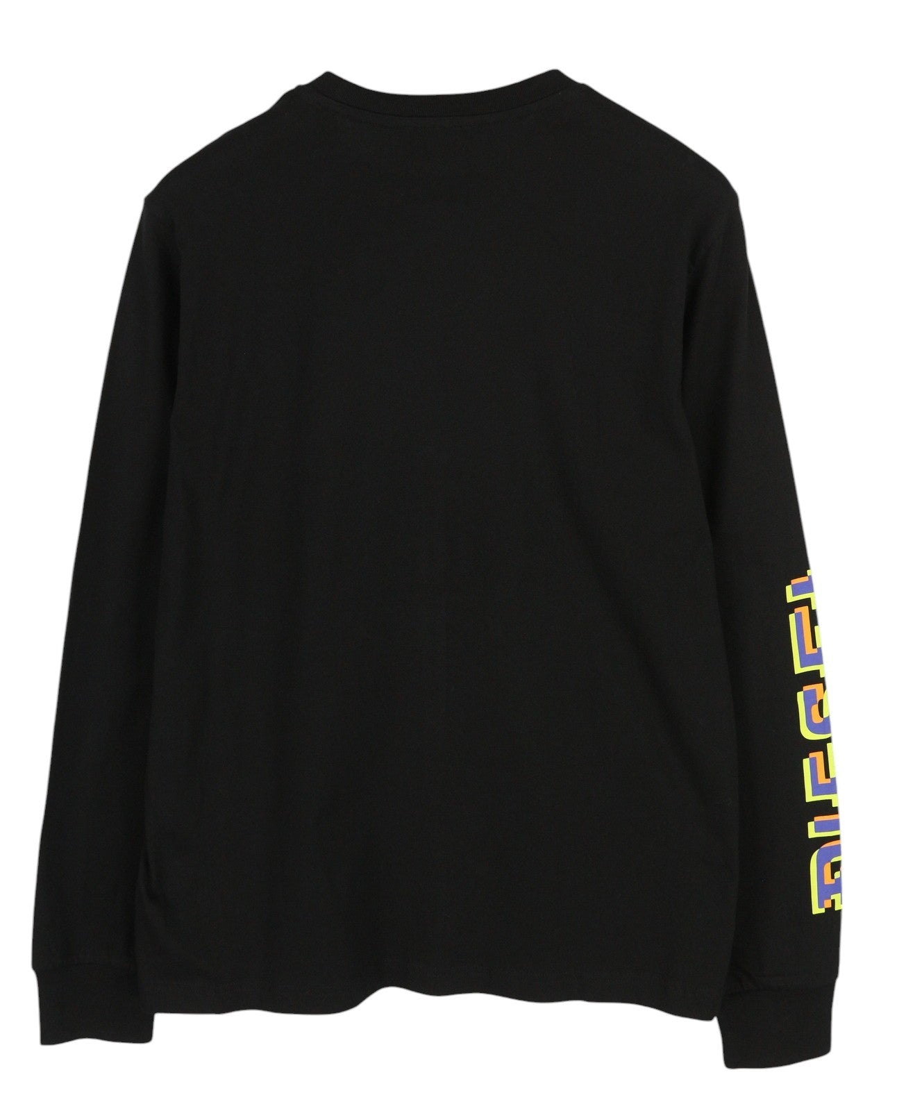 DIESEL T-Just-LS-E7 vyriški marškinėliai ilgomis rankovėmis, apvalios iškirptės, juodi