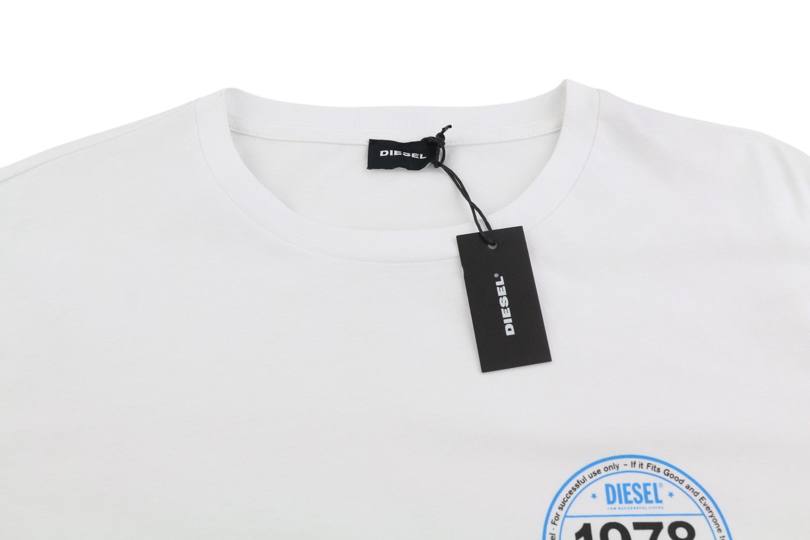 DIESEL T-Diegos-LS-K42 vyriški marškinėliai L, balti ilgomis rankovėmis, apvalios iškirptės, trikotažo spalvos 