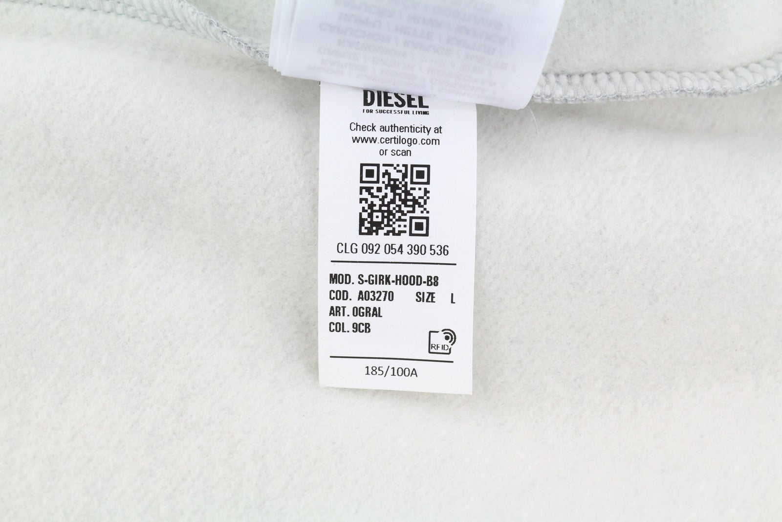 DIESEL S-Girk-Hood-B8 vyriškas džemperis su gobtuvu, pilkas melanžas, su kengūros kišene, RRP 130 € 