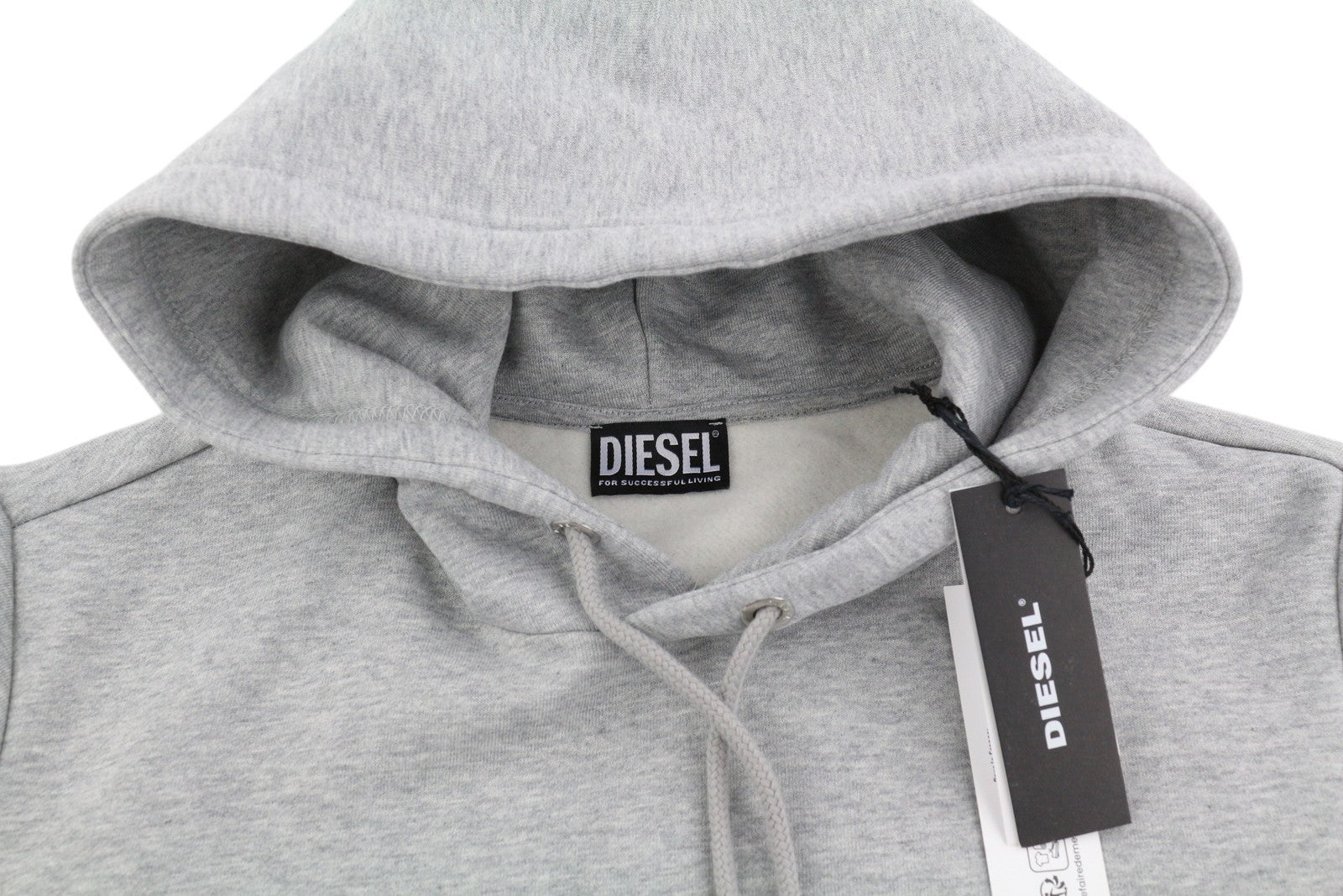 DIESEL S-Girk-Hood-B8 vyriškas džemperis su gobtuvu, pilkas melanžas, su kengūros kišene, RRP 130 € 