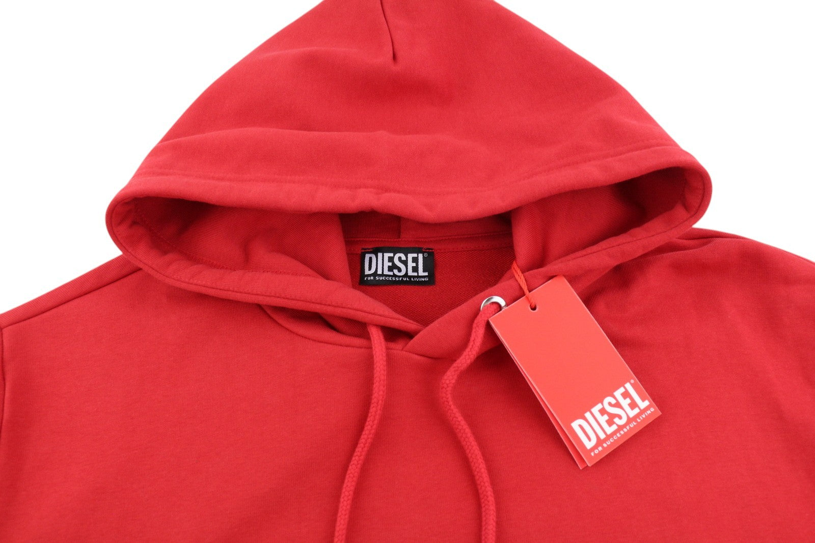 DIESEL S-Girk-Hood-K21 vyriškas džemperis su gobtuvu, 2XL, raudonas, su kengūros kišene, RRP 110 € 