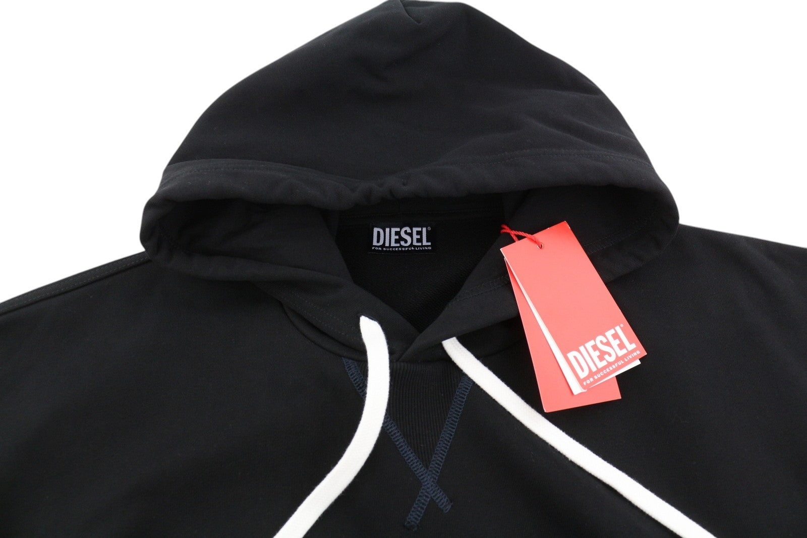 DIESEL S-Muster vyriškas džemperis su gobtuvu XL dydžio, juodas, megztinis su gobtuvu, didelis, rekomenduojama kaina – 150 € 