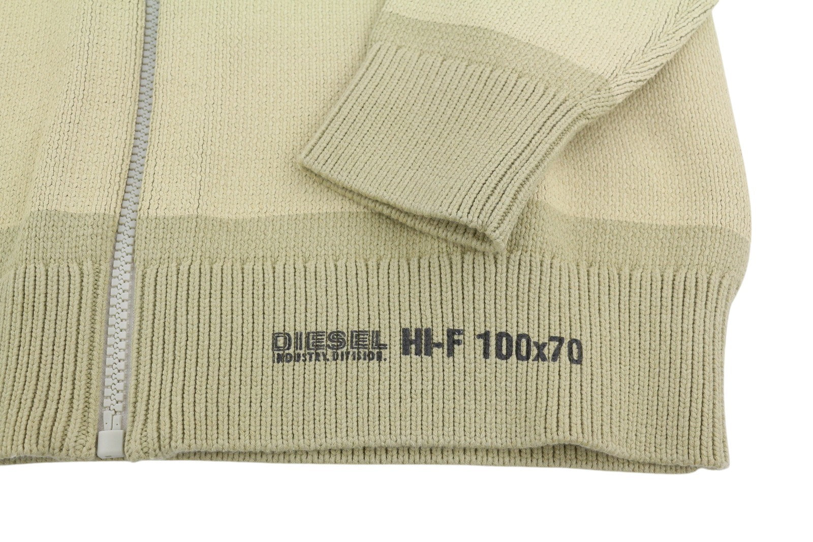 DIESEL K-Onnor vyriškas džemperis su gobtuvu, smėlio spalvos, aptemptas, užtrauktuku ilgomis rankovėmis, RRP 395 € 