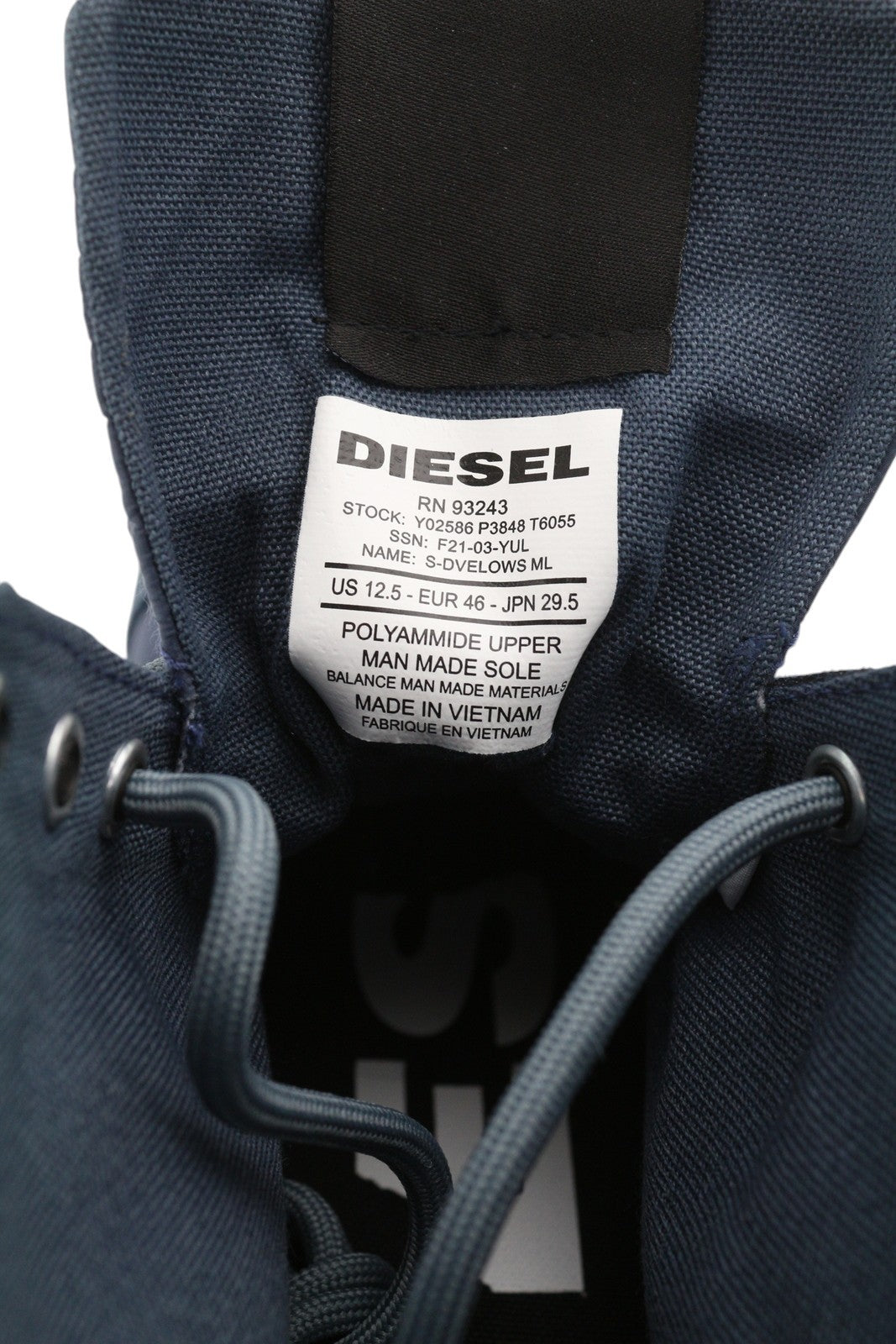 DIESEL S-Dvelows ML vyriški sportbačiai, mėlyni, odiniai, aukštakulniai, suvarstomi, EU46, RRP 185 € 