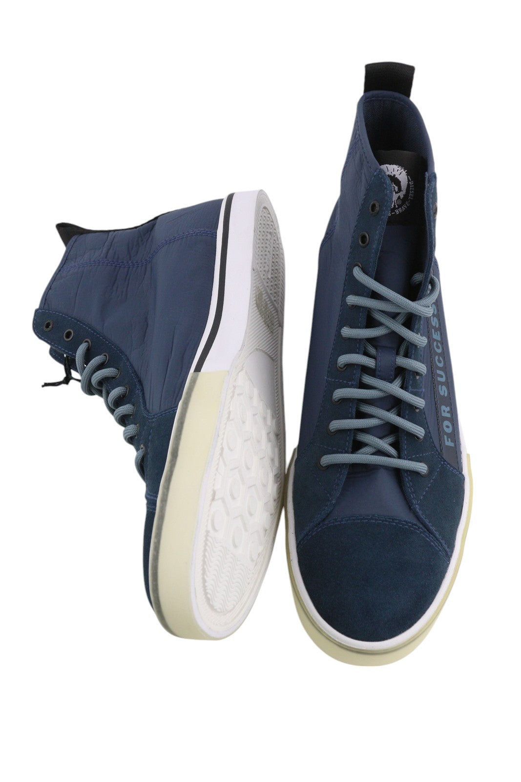 DIESEL S-Dvelows ML vyriški sportbačiai, mėlyni, odiniai, aukštakulniai, suvarstomi, EU46, RRP 185 € 