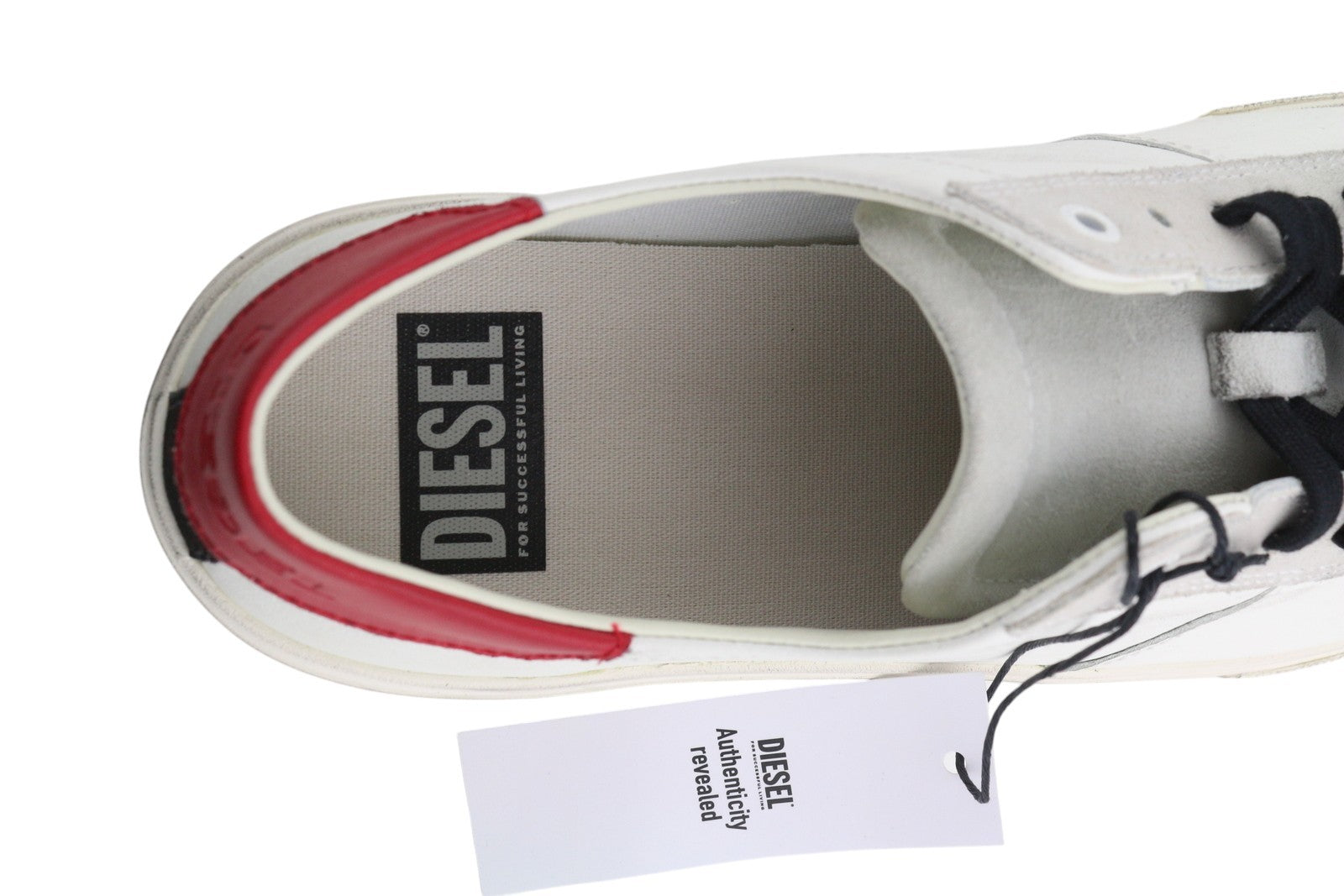 DIESEL S-Mydori LC vyriški sportbačiai, šviesios karvės odos, žemi bateliai, suvarstomi, RRP 160 € 