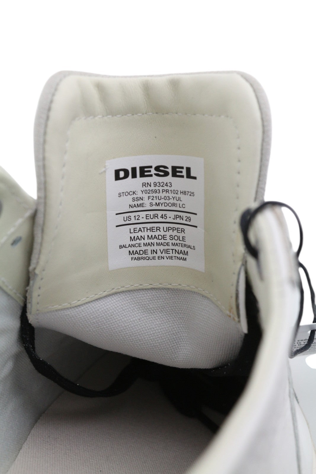 DIESEL S-Mydori LC vyriški sportbačiai, šviesios karvės odos, žemi bateliai, suvarstomi, RRP 160 € 