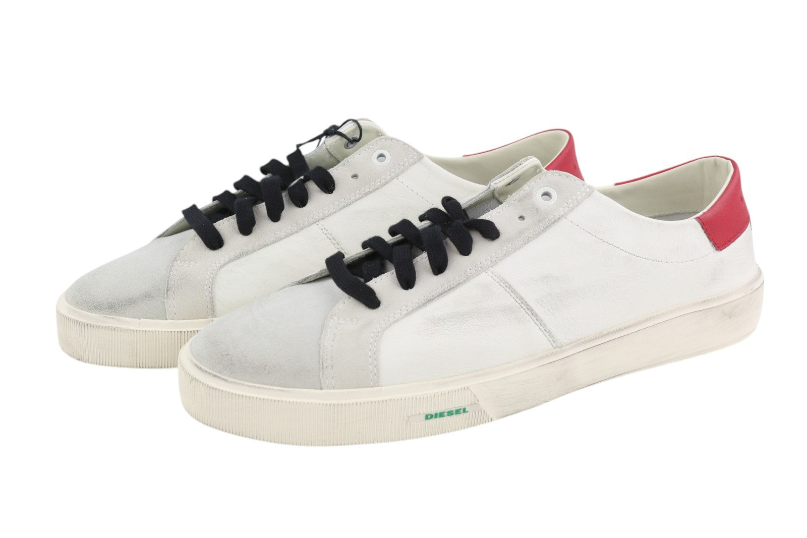 DIESEL S-Mydori LC vyriški sportbačiai, šviesios karvės odos, žemi bateliai, suvarstomi, RRP 160 € 