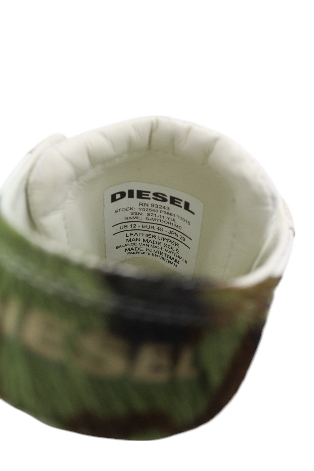 DIESEL S-Mydori Mc vyriški sportbačiai, balti, odiniai, aukštakulniai, su raišteliais, 45 dydis, RRP – 220 € 