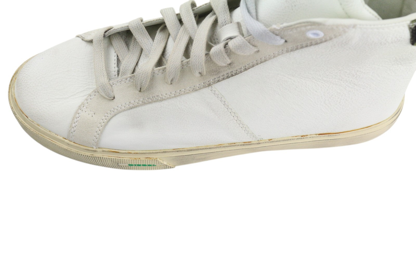 DIESEL S-Mydori Mc vyriški sportbačiai, balti, odiniai, aukštakulniai, su raišteliais, 45 dydis, RRP – 220 € 