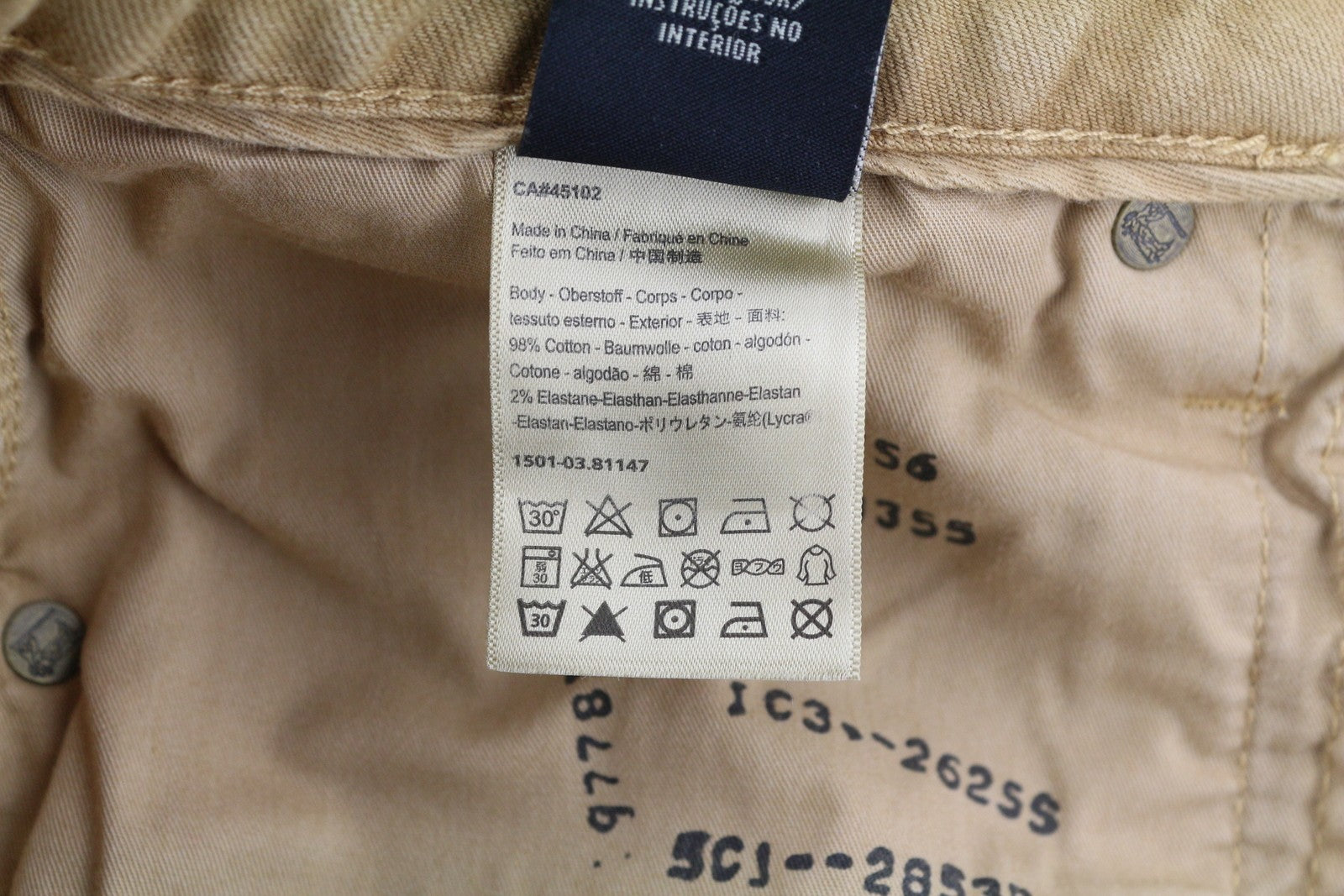 SCOTCH & SODA Men Shorts W36 Denim Washed Beige Button Fly Pockets Logo Casual