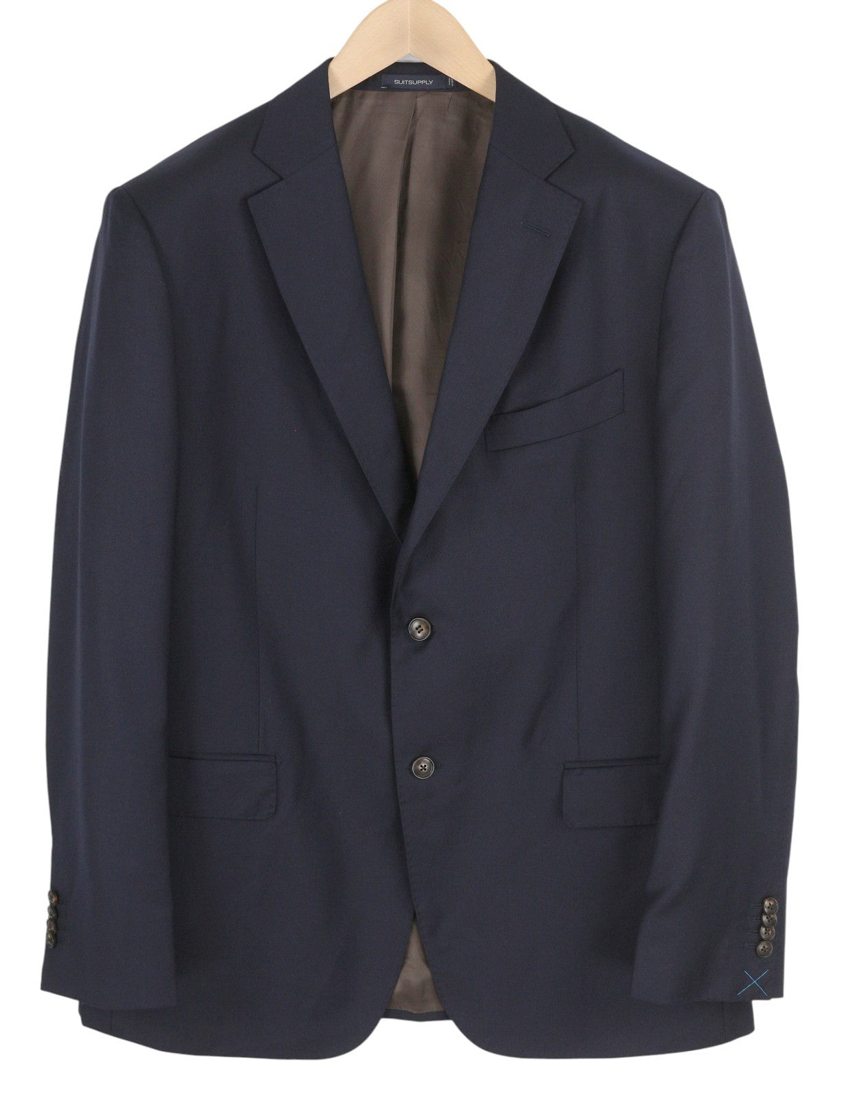 „SUITSUPPLY Napoli“ vienaeilis vyriškas švarkas UK46R mėlynas grynos vilnos atlapas su įpjova 