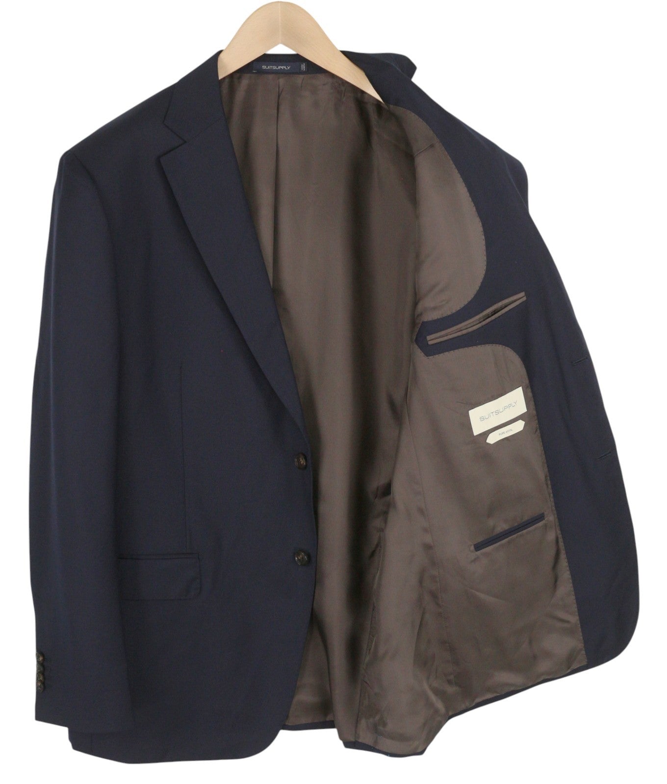 „SUITSUPPLY Napoli“ vienaeilis vyriškas švarkas UK46R mėlynas grynos vilnos atlapas su įpjova 