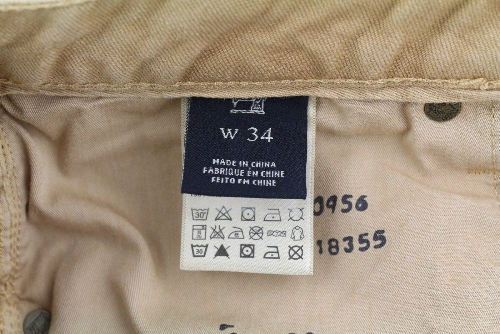 SCOTCH & SODA Men Shorts W34 Denim Washed Beige Button Fly Pockets Logo Casual