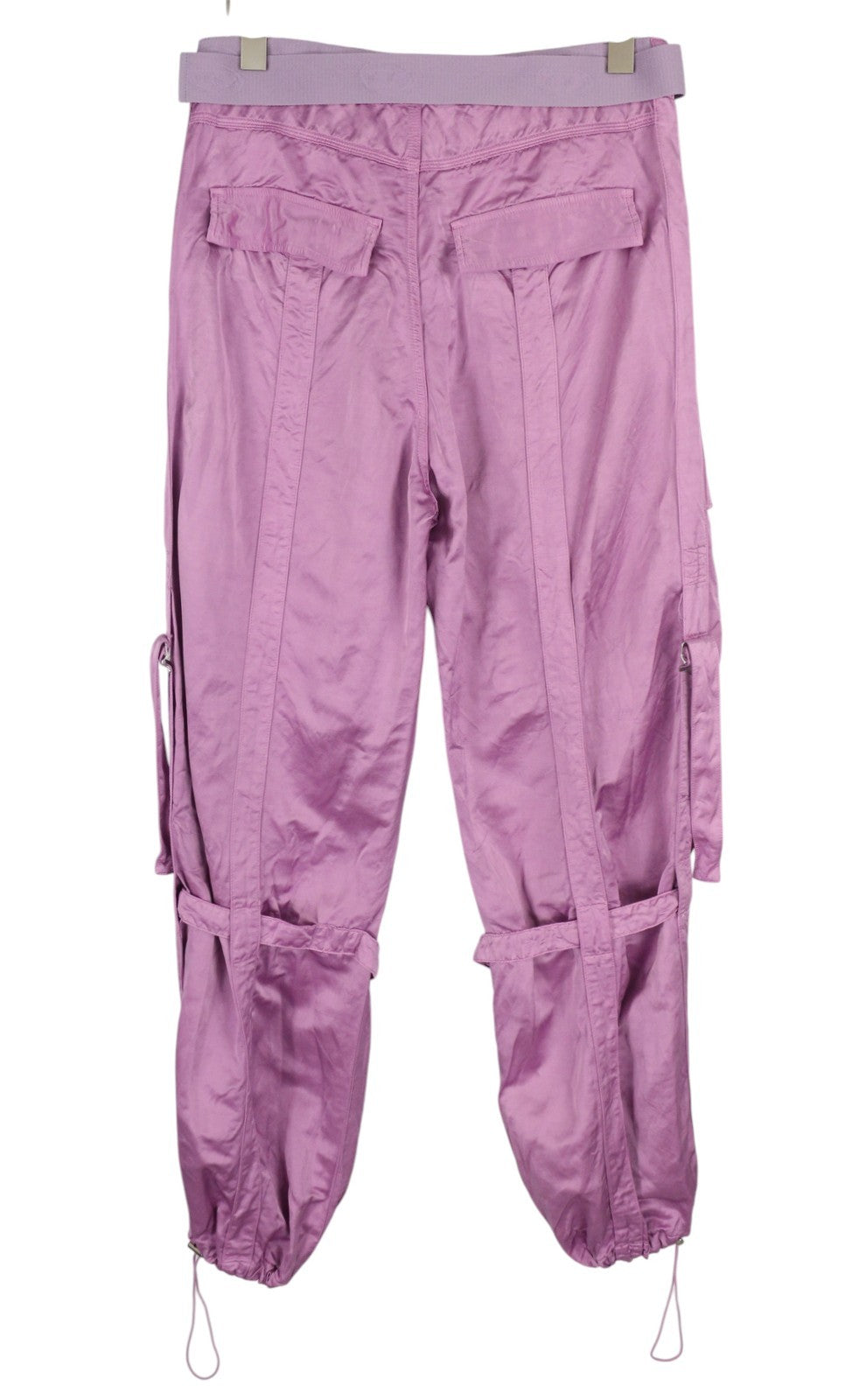 DIESEL moteriškos kelnės ~W30 rožinės spalvos, atlasinės, blizgančios, su diržu ir uždėtinėmis kišenėmis. 