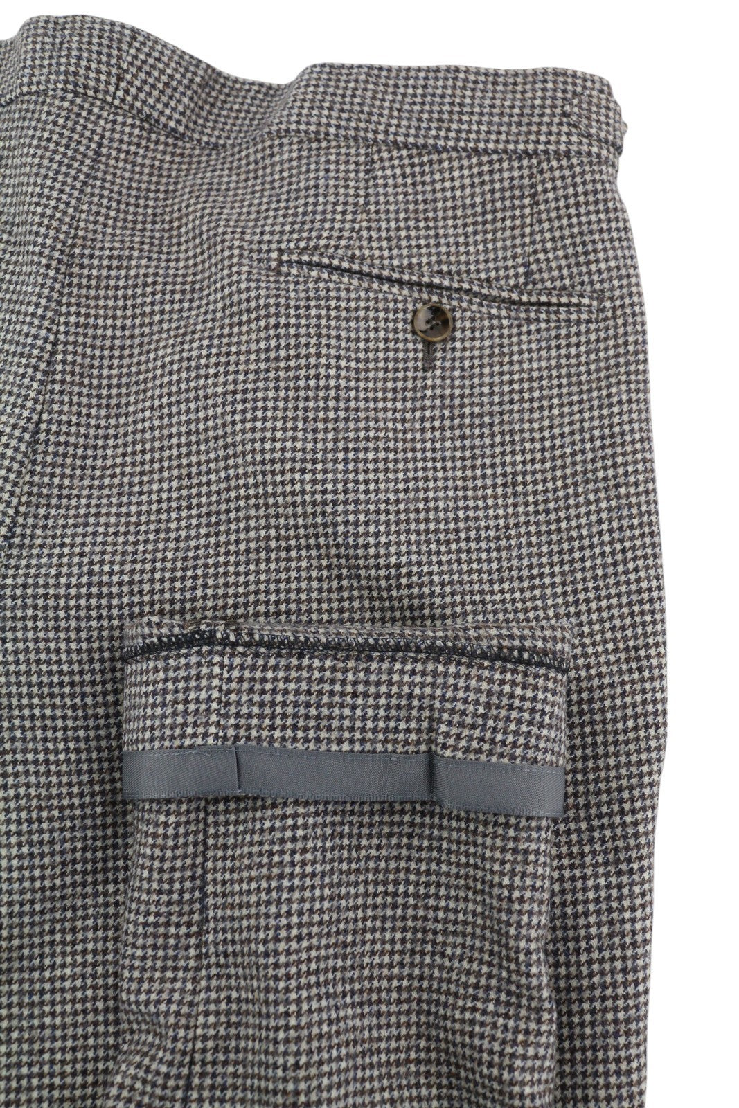 SUITSUPPLY Brentwood Int. vyriškos kelnės, UK30R, rudos, vilnonės, klostuotos, plonos 