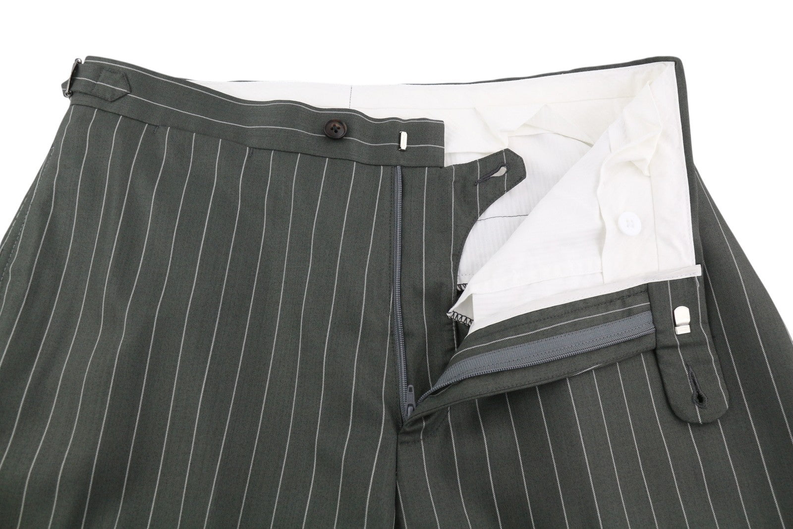 „SUITSUPPLY Brescia“ vyriškos kelnės, UK42L, pilkos, dryžuotos, laisvo kirpimo. 