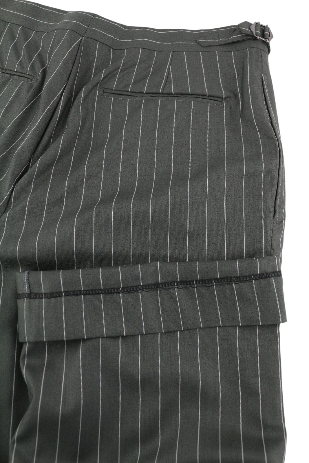 „SUITSUPPLY Brescia“ vyriškos kelnės, UK42L, pilkos, dryžuotos, laisvo kirpimo. 