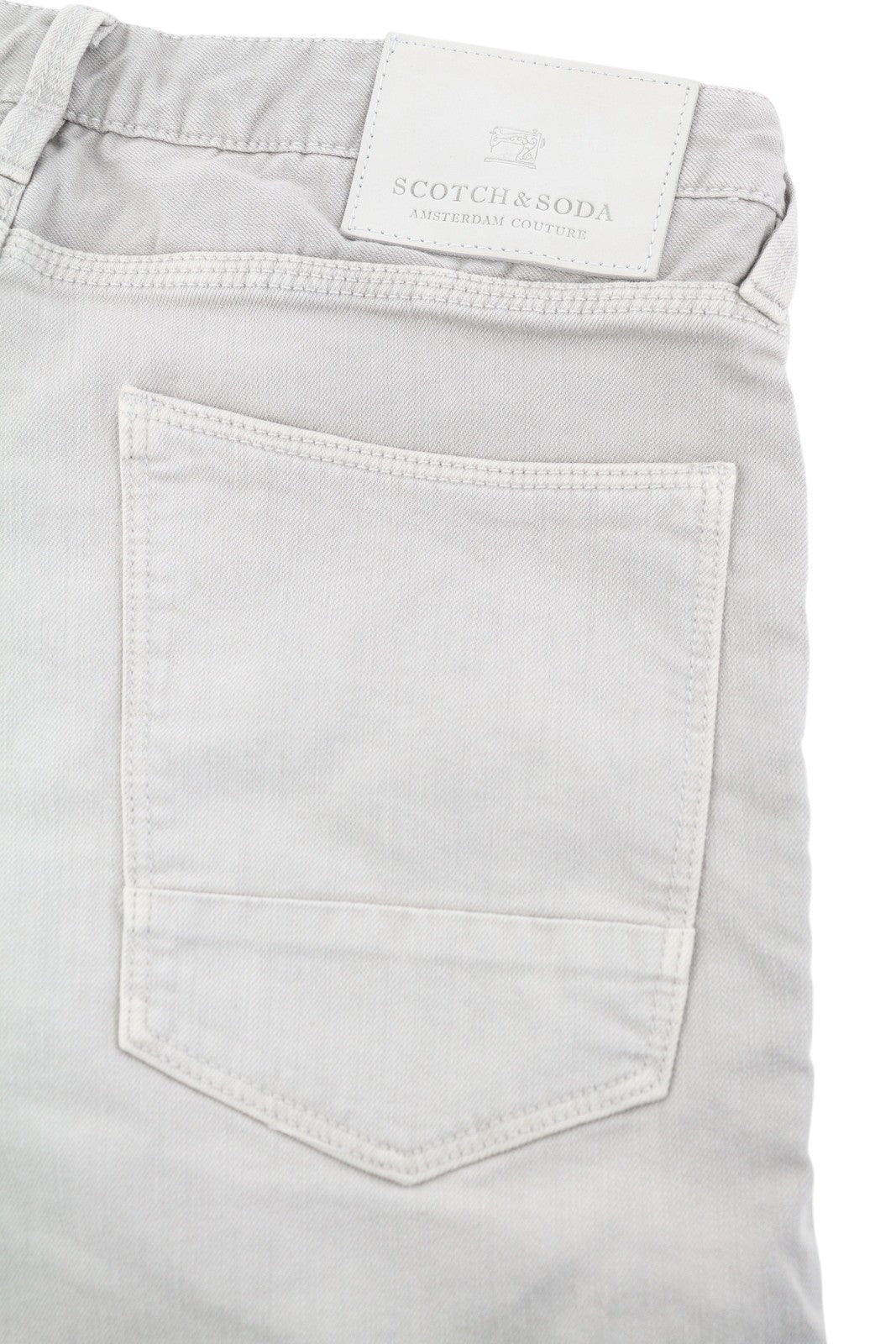 SCOTCH & SODA Men Shorts W29 Washed Denim Grey Button Fly Casual Logo Pockets