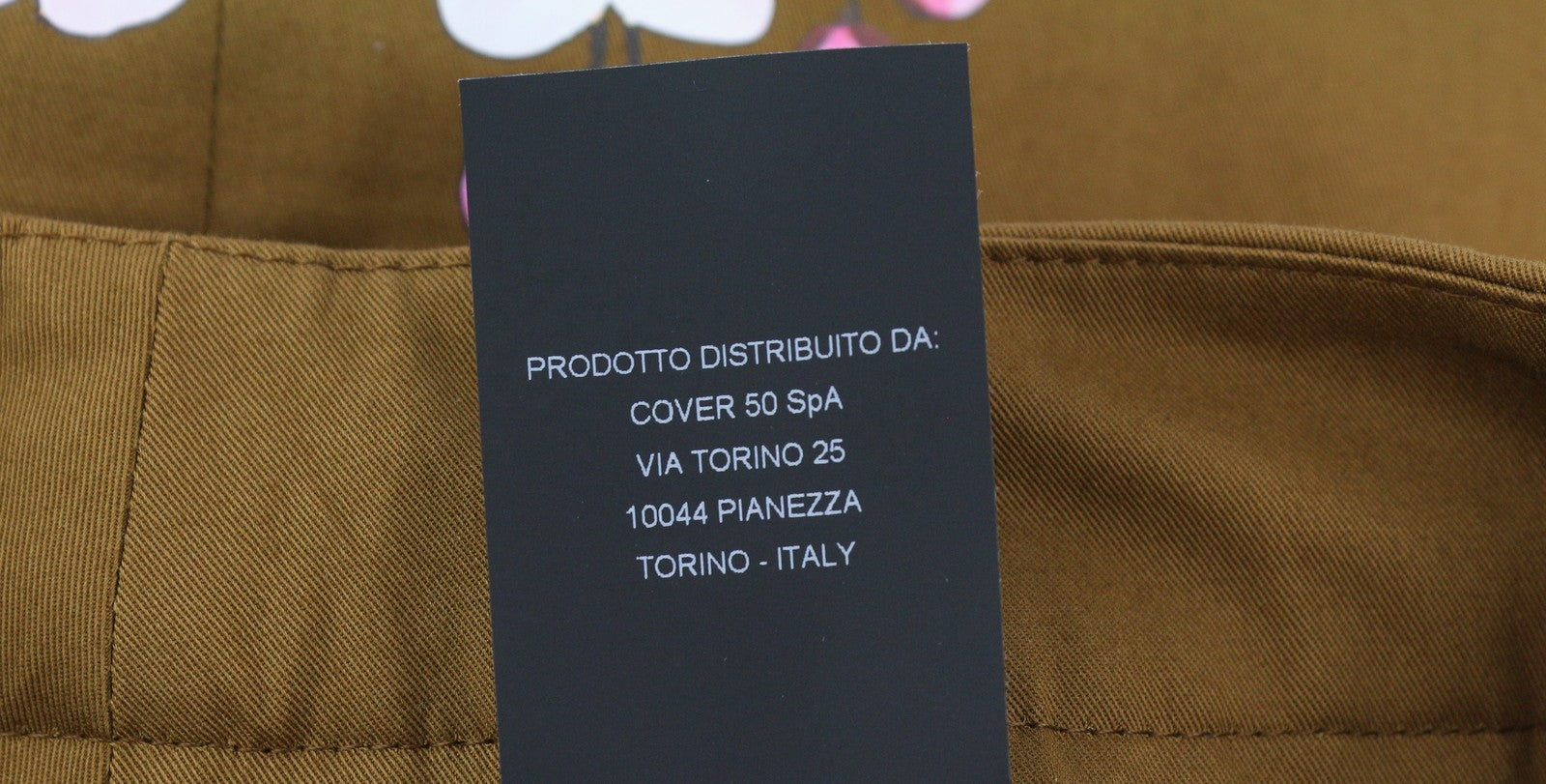 PT TORINO Mia moteriškos kelnės 48 W32 rudos platėjančiomis klešnėmis iki kulkšnių su gėlių raštu 