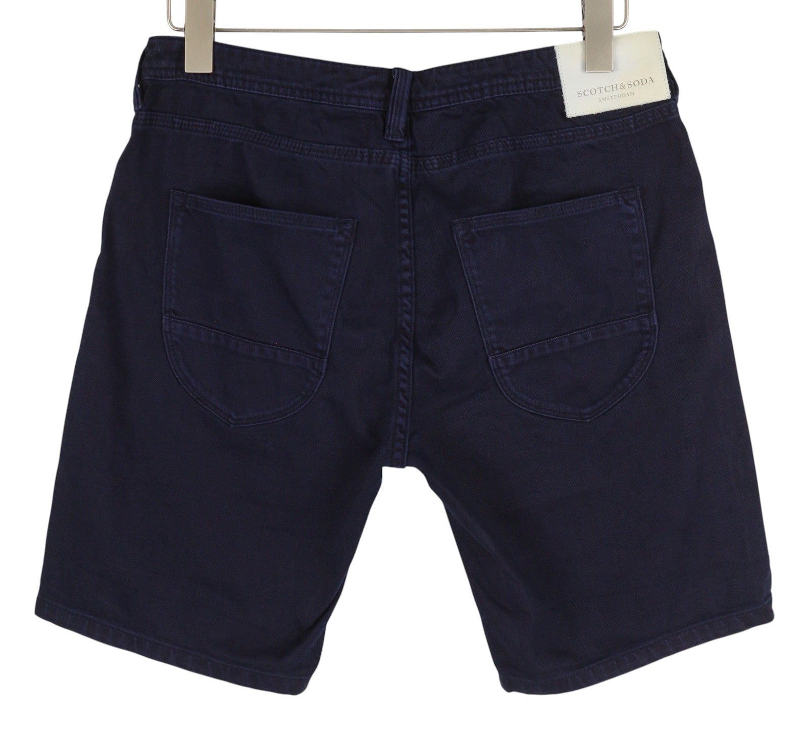 SCOTCH & SODA Men Shorts ~W30 Denim Dark Blue Palm Tree Print Zip Fly Casual