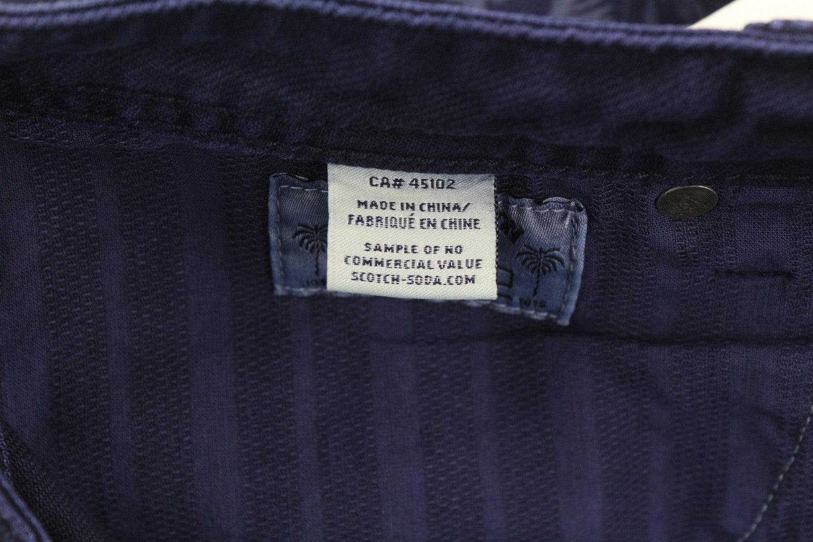 SCOTCH & SODA Men Shorts ~W30 Denim Dark Blue Palm Tree Print Zip Fly Casual