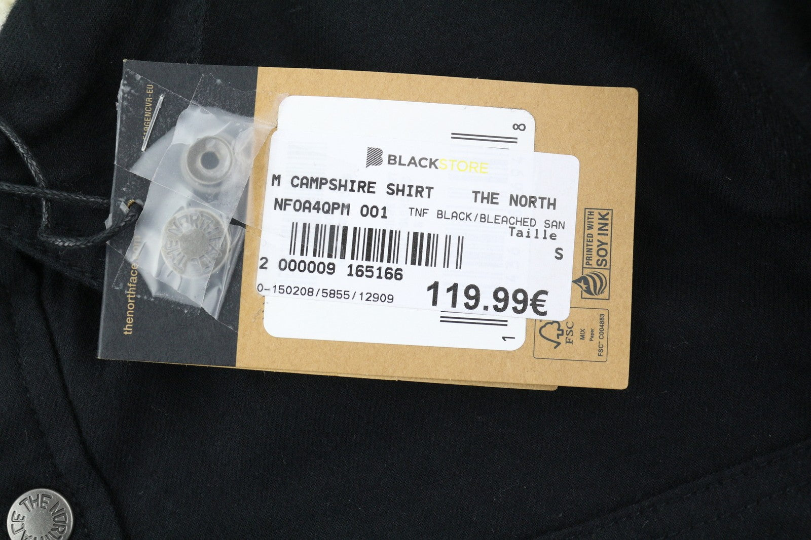 THE NORTH FACE „Campshire“ vyriška striukė su fliso pamušalu ir užsegimu. S dydis, juoda. 