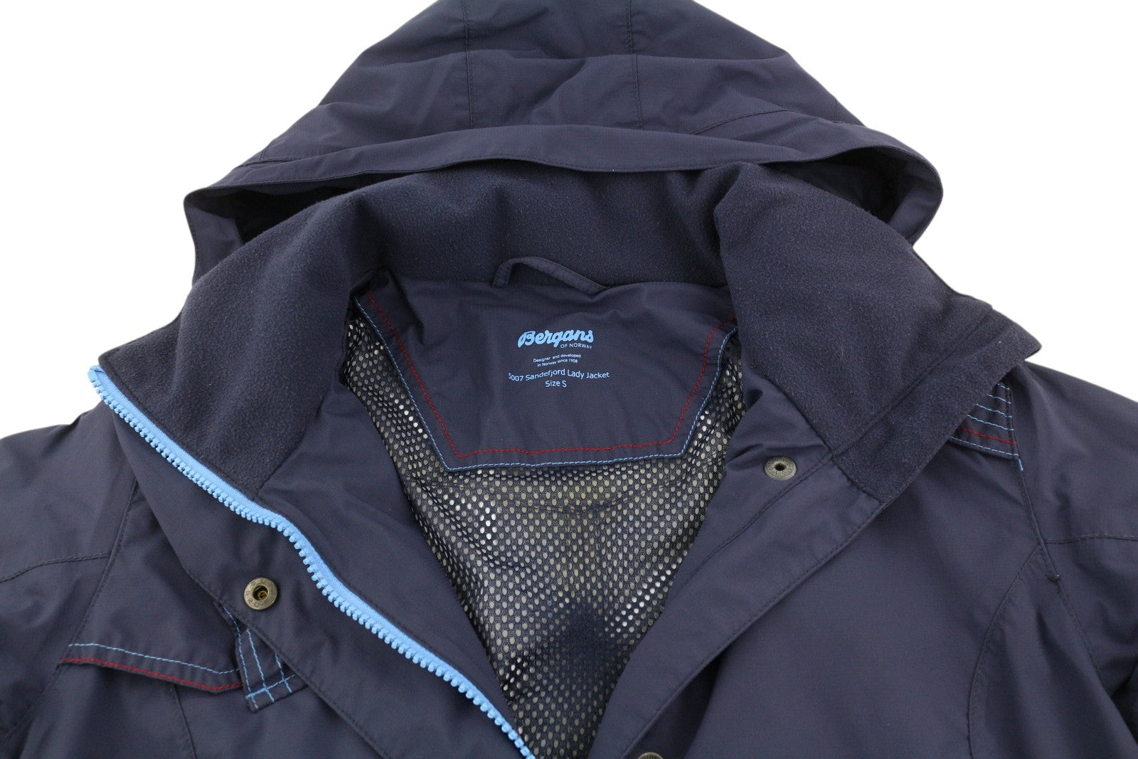 BERGANS OF NORWAY 5007 Sandef Jord moteriška striukė S, mėlyna, su gobtuvu, lengva