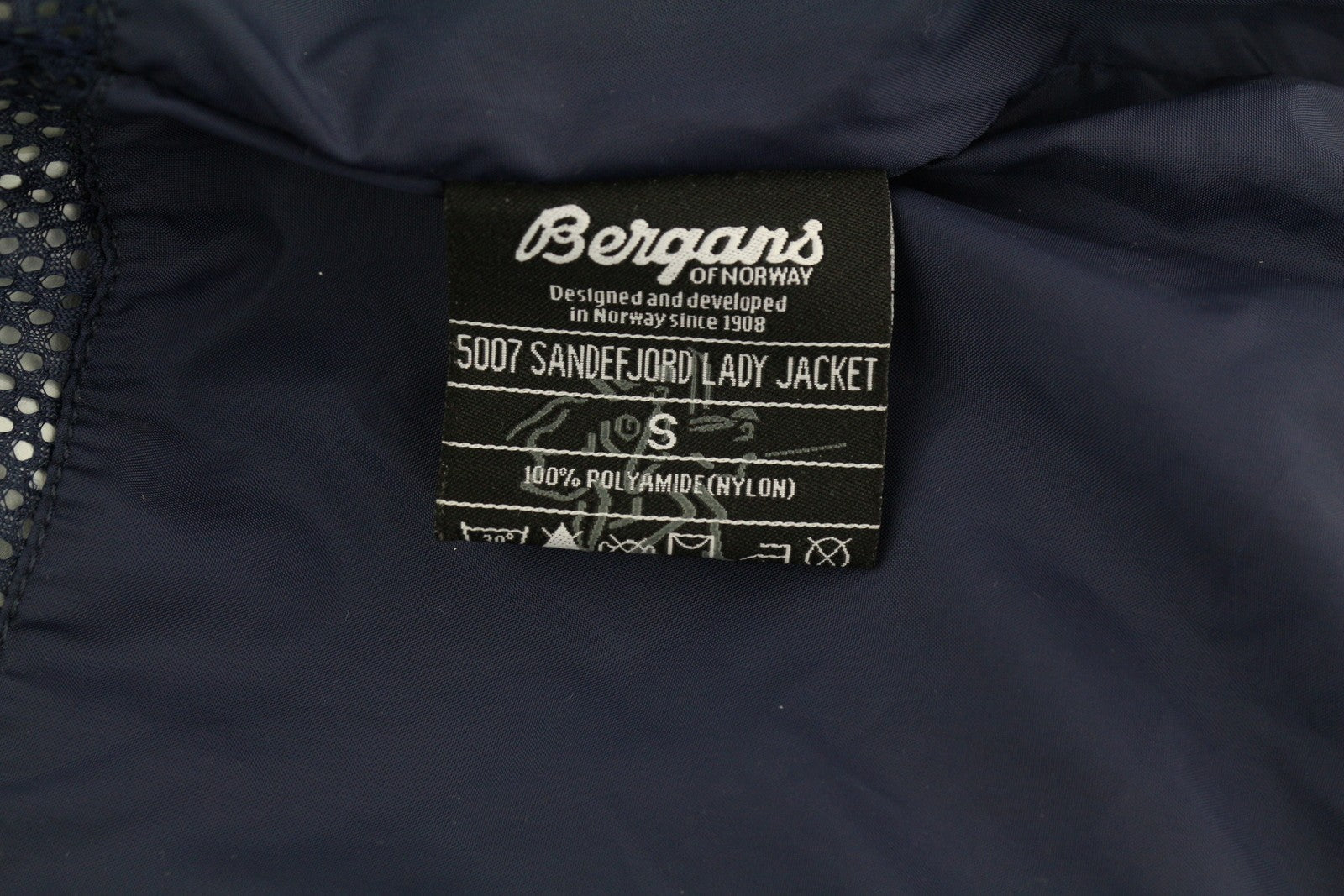 BERGANS OF NORWAY 5007 Sandef Jord moteriška striukė S, mėlyna, su gobtuvu, lengva