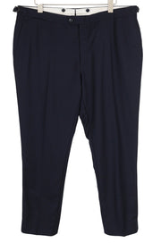 SUITSUPPLY Brescia vyriškos kelnės UK48S tamsiai mėlynos vilnonės, prigludusios, plokščia priekine dalimi, su užtrauktuku 