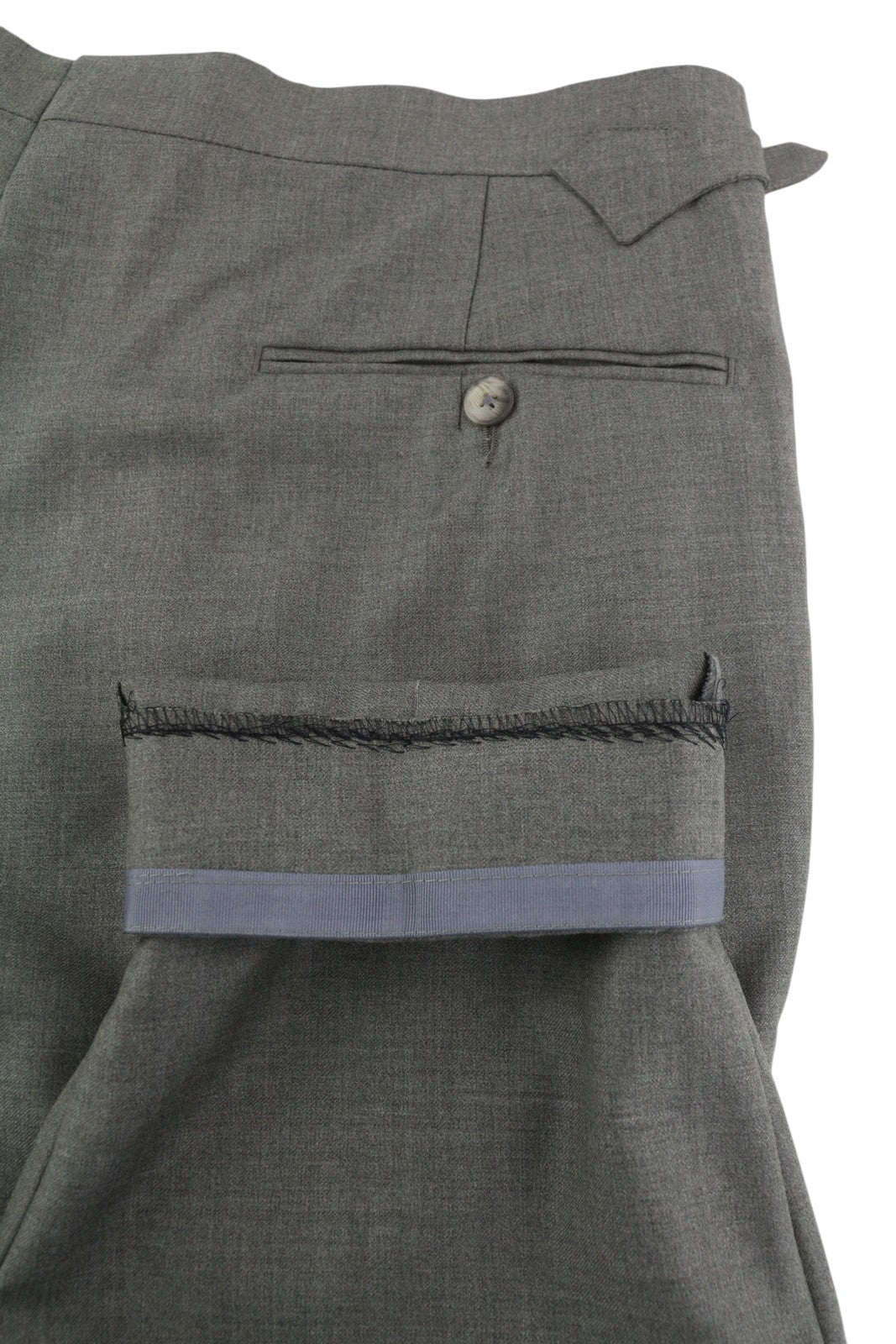 SUITSUPPLY Vigo ZC vyriškos kelnės UK44R pilkos melanžo vilnos klostytos, priglundančios, su užtrauktuku