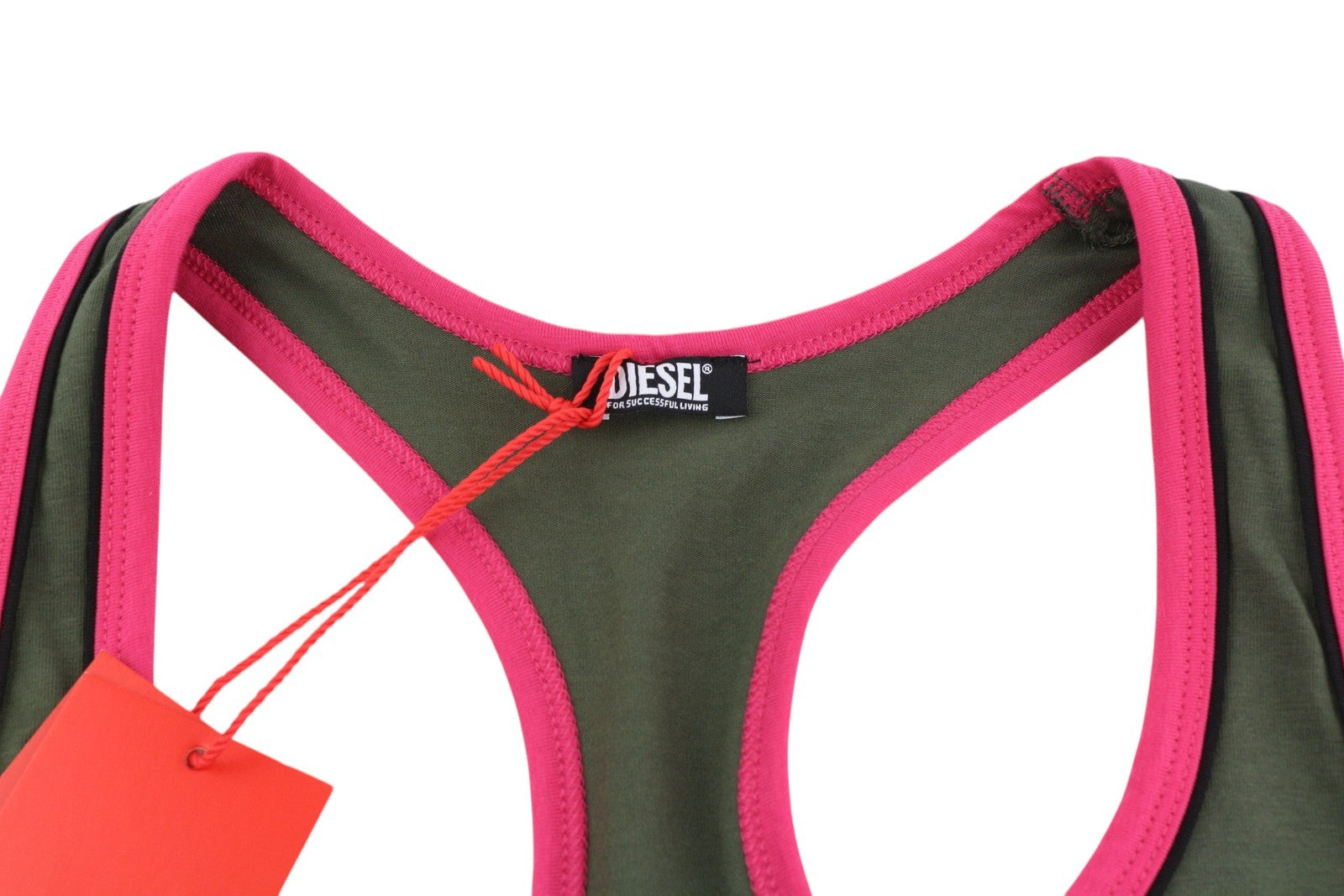 DIESEL Ufsb-Mileys Women Sports Bra XS Grey Sleeveless Stretch Tank Top Logo