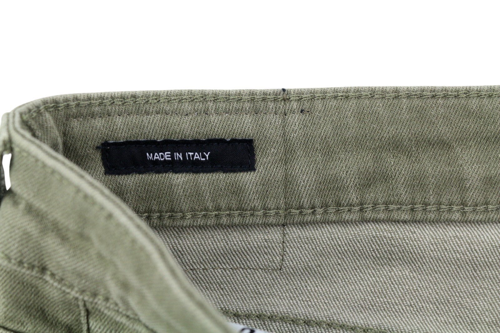 R13 Boy Straight Women Jeans 27 Ankle Cropped Washed Olive Green Stretch RRP€695