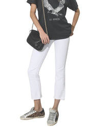 R13 Kick moteriški džinsai, 24 colių, laisvo kirpimo, su užtrauktuku, laisvalaikio, iki kulkšnies, balti, rekomenduojama kaina – 526 € 